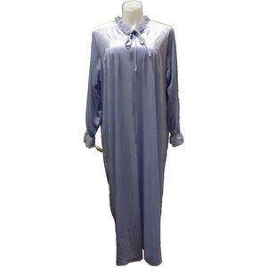 VTG 60s Lara Dee Long House Coat Womens Size 3X Lavender Velvet Lace Trad Wife